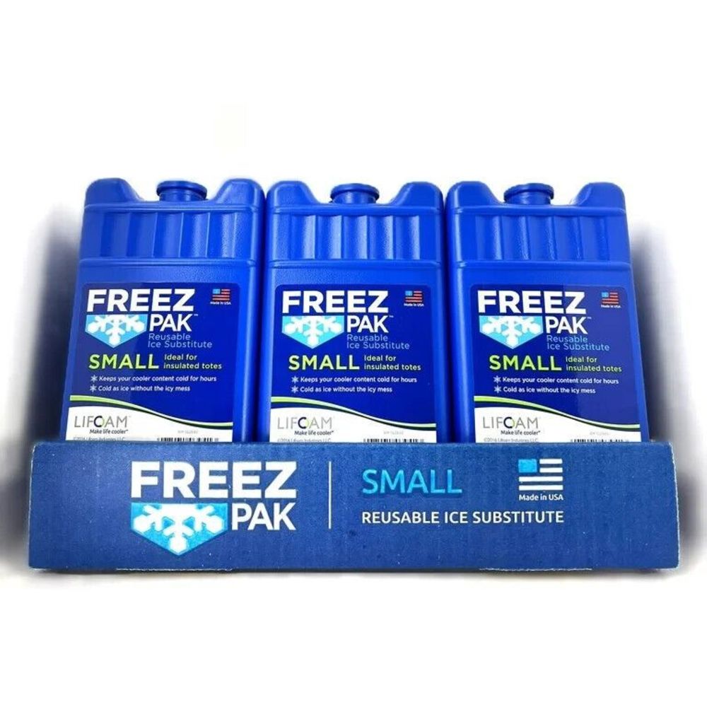 (3 Packs) Freez Pak Lifoam Reusable Ice Pack Substitute - Small, Blue